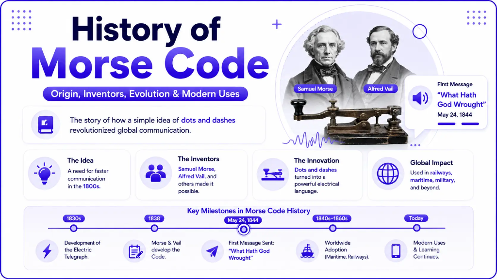 Historia del código Morse: origen, inventores y evolución de las comunicaciones