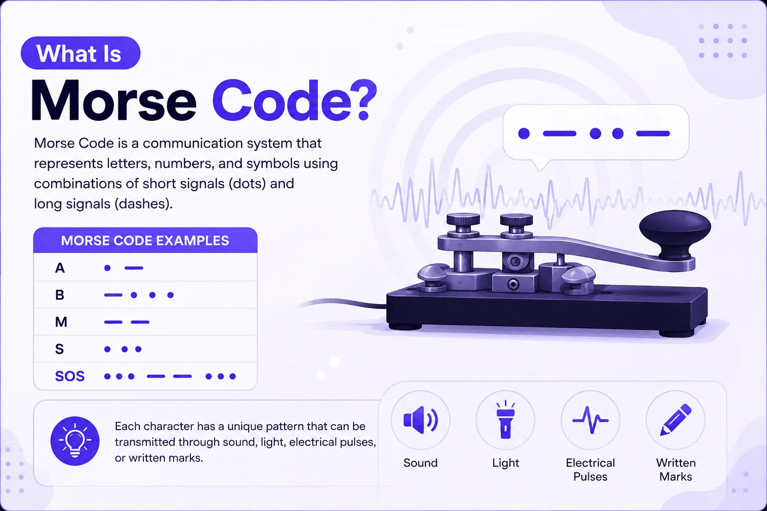 ¿Qué es el código Morse? Estructura de puntos y rayas para letras y números