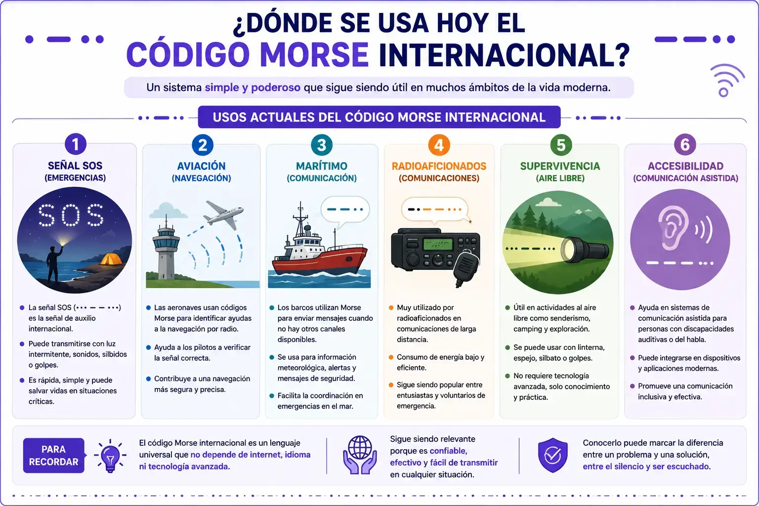 Usos actuales del código Morse internacional en la era moderna