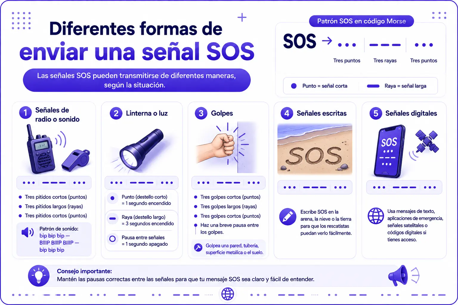 Diferentes formas de enviar una señal SOS
